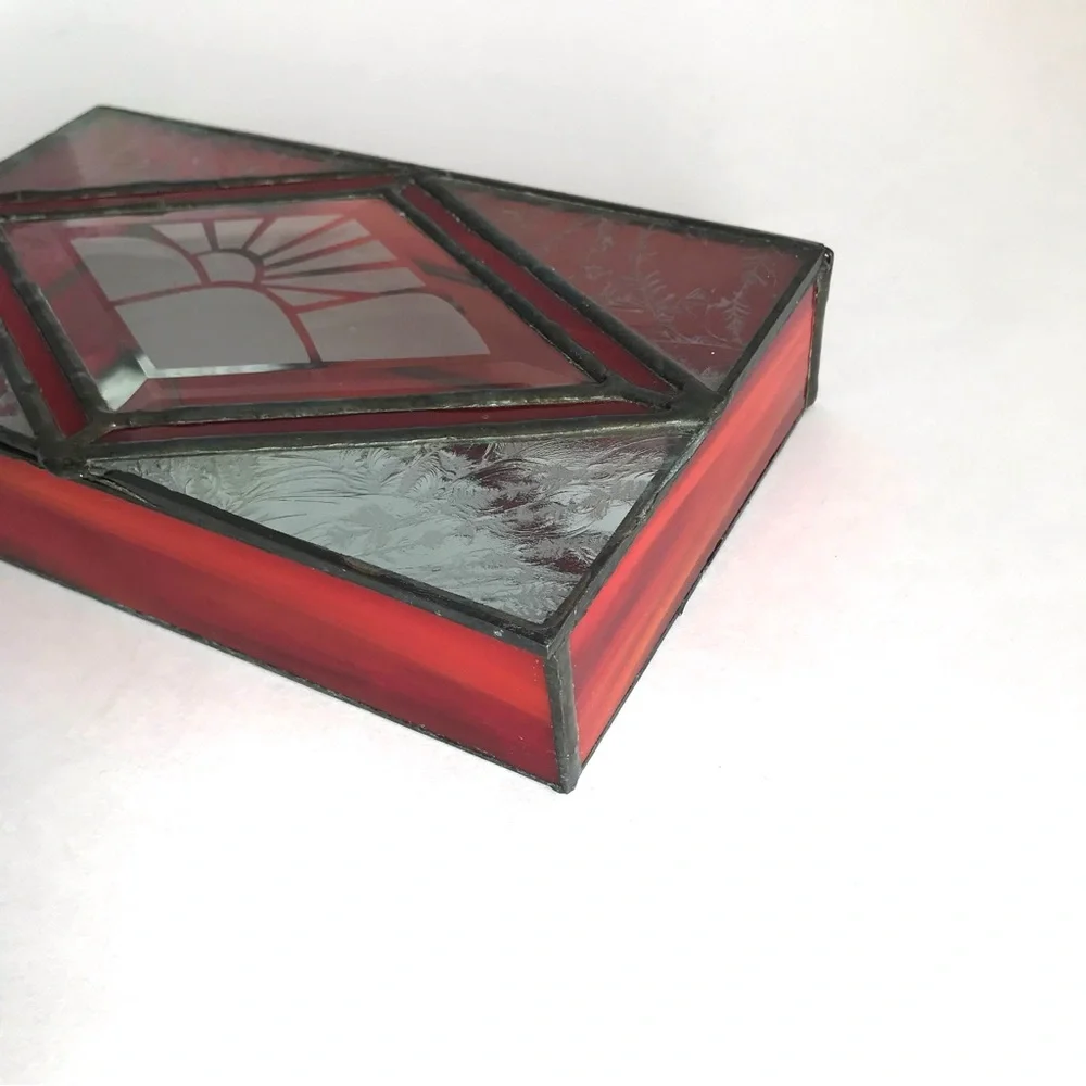 Vintage Stained Glass Jewelry Box